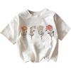 imageGirls Graphic Tee Shirt Short Sleeve Round Neck Preppy Casual Trendy Cute Summer TopsWhite