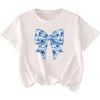 White Blue Bow