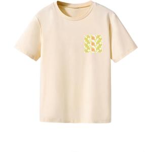 imageGirls Floral Graphic Print Cute T Shirts Crew Neck Short Sleeve Clothes Loose Summer Cute Tops for GirlsApricot Flower