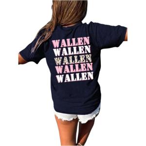 imageGirls Floral Graphic Print Cute T Shirts Crew Neck Short Sleeve Clothes Loose Summer Cute Tops for GirlsDeep Blue