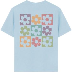 imageGirls Floral Graphic Print Cute T Shirts Crew Neck Short Sleeve Clothes Loose Summer Cute Tops for GirlsLight Blue