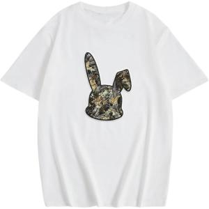 imageGirls Graphic Print Tee Shirt Round Neck Short Sleeve T Shirts Summer Cute Trendy TopsAnimal White