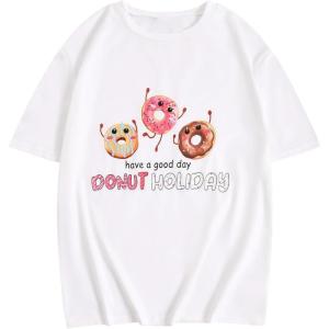 imageGirls Graphic Print Tee Shirt Round Neck Short Sleeve T Shirts Summer Cute Trendy TopsGraphic Print White