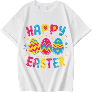 imageGirls Graphic Print Tee Shirt Round Neck Short Sleeve T Shirts Summer Cute Trendy TopsWhite With Letter
