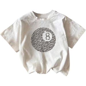 imageGirls Graphic Tee Shirt Short Sleeve Round Neck Preppy Casual Trendy Cute Summer TopsLeopard White