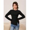 imageGirls 2 Pack Long Sleeve T Shirt Crew Neck Split Asymmetrical Hem Tee TopsBlack and White