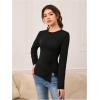 imageGirls 2 Pack Long Sleeve T Shirt Crew Neck Split Asymmetrical Hem Tee TopsBlack and White