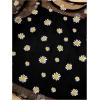 imageGirls 2 Packs Mesh Shirt Crop Tops Floral Print Short Sleeve Summer Cute Shirt Tops for TeensBlack and White