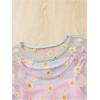 imageGirls 2 Packs Mesh Shirt Crop Tops Floral Print Short Sleeve Summer Cute Shirt Tops for TeensBlue Pink