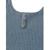 imageGirls 2 Piece Outfits Waffle Knit Scoop Neck Button Down Crop Tank Tops Paperbag Waist Track ShortsDusty Blue