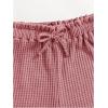 imageGirls 2 Piece Outfits Waffle Knit Scoop Neck Button Down Crop Tank Tops Paperbag Waist Track ShortsDusty Pink