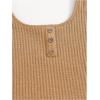 imageGirls 2 Piece Outfits Waffle Knit Scoop Neck Button Down Crop Tank Tops Paperbag Waist Track ShortsLight Khaki