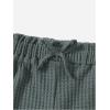 imageGirls 2 Piece Outfits Waffle Knit Scoop Neck Button Down Crop Tank Tops Paperbag Waist Track ShortsPure Green