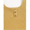 imageGirls 2 Piece Outfits Waffle Knit Scoop Neck Button Down Crop Tank Tops Paperbag Waist Track ShortsPure Yellow