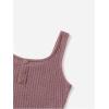 imageGirls 2 Piece Outfits Waffle Knit Scoop Neck Button Down Crop Tank Tops Paperbag Waist Track ShortsRedwood