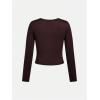 imageGirls 3 Pack Long Sleeve T Shirt Square Neck Slim Fit Basic Tee Tops Soft Fall TopsMocha Brown