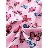 imageGirls 3 Packs Graphic Tees Butterfly Embroidery Short Sleeve T Shirt Crewneck Slim Fit TopsPink Multicolor