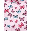 imageGirls 3 Packs Graphic Tees Butterfly Embroidery Short Sleeve T Shirt Crewneck Slim Fit TopsPink Multicolor