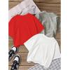 imageGirls 3 Packs Graphic Tees Crew Neck Short Sleeve T Shirt Casual Cute TopsPatterned Multicolor