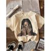imageGirls 3 Packs Graphic Tees Crew Neck Short Sleeve T Shirt Casual Cute TopsPink Multicolor