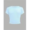 imageGirls 4 Pack Slim Fit Crop Tops Short Sleeve Crewneck Summer Shirts Tops Basic Layer TeesPlain Multicolor