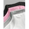 imageGirls 4 Pack Slim Fit Crop Tops Short Sleeve Crewneck Summer Shirts Tops Basic Layer TeesSolid Multicolor