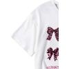 imageGirls Bow Graphic Tees Short Sleeve Crew Neck Cute Shirts Slim Fit Summer T Shirts Tops for TeensCheetah White