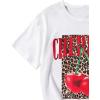 imageGirls Bow Graphic Tees Short Sleeve Crew Neck Cute Shirts Slim Fit Summer T Shirts Tops for TeensLeopard White