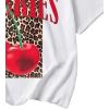 imageGirls Bow Graphic Tees Short Sleeve Crew Neck Cute Shirts Slim Fit Summer T Shirts Tops for TeensLeopard White