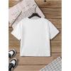 imageGirls Bow Graphic Tees Short Sleeve Crew Neck Cute Shirts Slim Fit Summer T Shirts Tops for TeensWhite