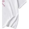 imageGirls Bow Graphic Tees Short Sleeve Crew Neck Cute Shirts Slim Fit Summer T Shirts Tops for TeensWhite With Pink