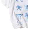 imageGirls Bow Graphic Tees Short Sleeve Crew Neck Cute Shirts Slim Fit Summer T Shirts Tops for TeensWhite and Blue