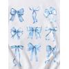 imageGirls Bow Graphic Tees Short Sleeve Crew Neck Cute Shirts Slim Fit Summer T Shirts Tops for TeensWhite and Blue