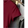 imageGirls Bow Graphic Tees Short Sleeve Crew Neck T Shirt Slim Fit Ruched Tops 2025 Summer TopBurgundy