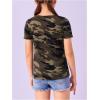 imageGirls Camo Print Short Sleeve Tee Shirt Crew Neck Summer Casual Tee TopsMulticolor