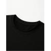 imageGirls Drop Shoulder Letter Star Print Tee Tops Loose Short Sleeve Crew Neck T ShirtsBlack