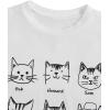 imageGirls Drop Shoulder Letter Star Print Tee Tops Loose Short Sleeve Crew Neck T ShirtsCat Letter White