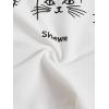 imageGirls Drop Shoulder Letter Star Print Tee Tops Loose Short Sleeve Crew Neck T ShirtsCat Letter White