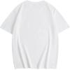 imageGirls Drop Shoulder Letter Star Print Tee Tops Loose Short Sleeve Crew Neck T ShirtsCat White