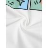 imageGirls Drop Shoulder Letter Star Print Tee Tops Loose Short Sleeve Crew Neck T ShirtsCat White