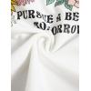 imageGirls Drop Shoulder Letter Star Print Tee Tops Loose Short Sleeve Crew Neck T ShirtsFlower White