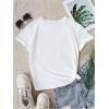 imageGirls Drop Shoulder Letter Star Print Tee Tops Loose Short Sleeve Crew Neck T ShirtsGraphic White