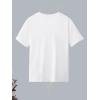 imageGirls Drop Shoulder Letter Star Print Tee Tops Loose Short Sleeve Crew Neck T ShirtsLion White