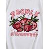 imageGirls Drop Shoulder Letter Star Print Tee Tops Loose Short Sleeve Crew Neck T ShirtsStrawberry White