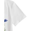 imageGirls Drop Shoulder Letter Star Print Tee Tops Loose Short Sleeve Crew Neck T ShirtsSummer White