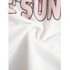 imageGirls Drop Shoulder Letter Star Print Tee Tops Loose Short Sleeve Crew Neck T ShirtsSunset White