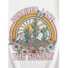 imageGirls Drop Shoulder Letter Star Print Tee Tops Loose Short Sleeve Crew Neck T ShirtsSunset White