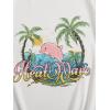 imageGirls Drop Shoulder Letter Star Print Tee Tops Loose Short Sleeve Crew Neck T ShirtsWhite Green