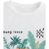 imageGirls Drop Shoulder Letter Star Print Tee Tops Loose Short Sleeve Crew Neck T ShirtsWhite Green Yellow