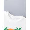 imageGirls Drop Shoulder Letter Star Print Tee Tops Loose Short Sleeve Crew Neck T ShirtsWhite With Green
